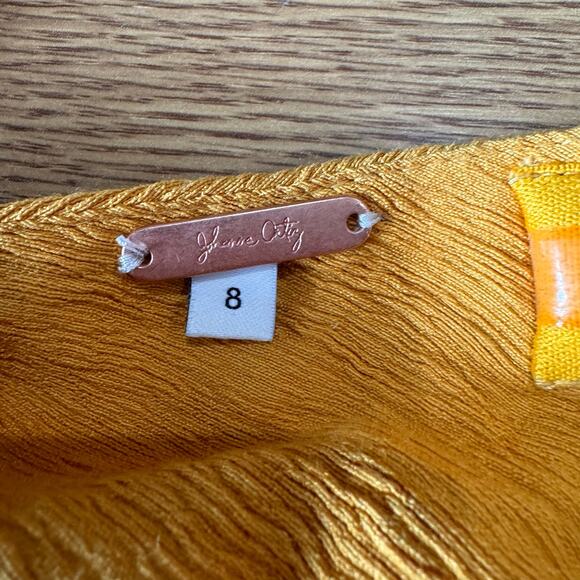 JOHANNA ORTIZ LUNA MIEL CRÊPE MIDI DRESS IN YELLOW size 8 - Picture 9 of 13